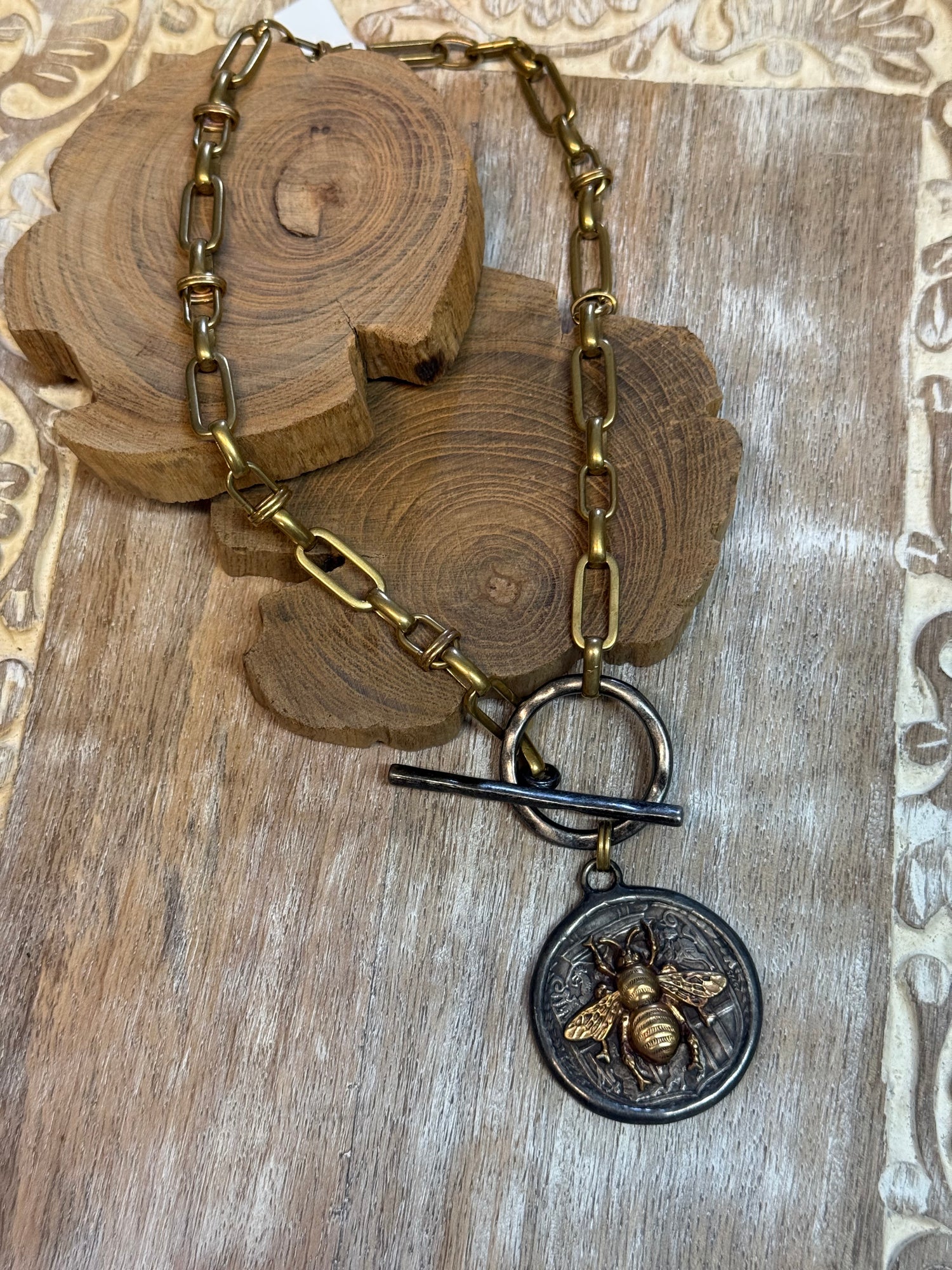 Bee on Ring Toggle Necklace