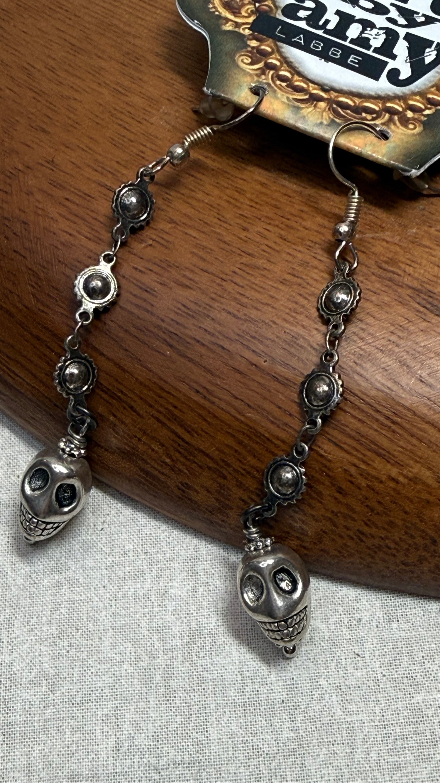 Silver Skully Earrings
