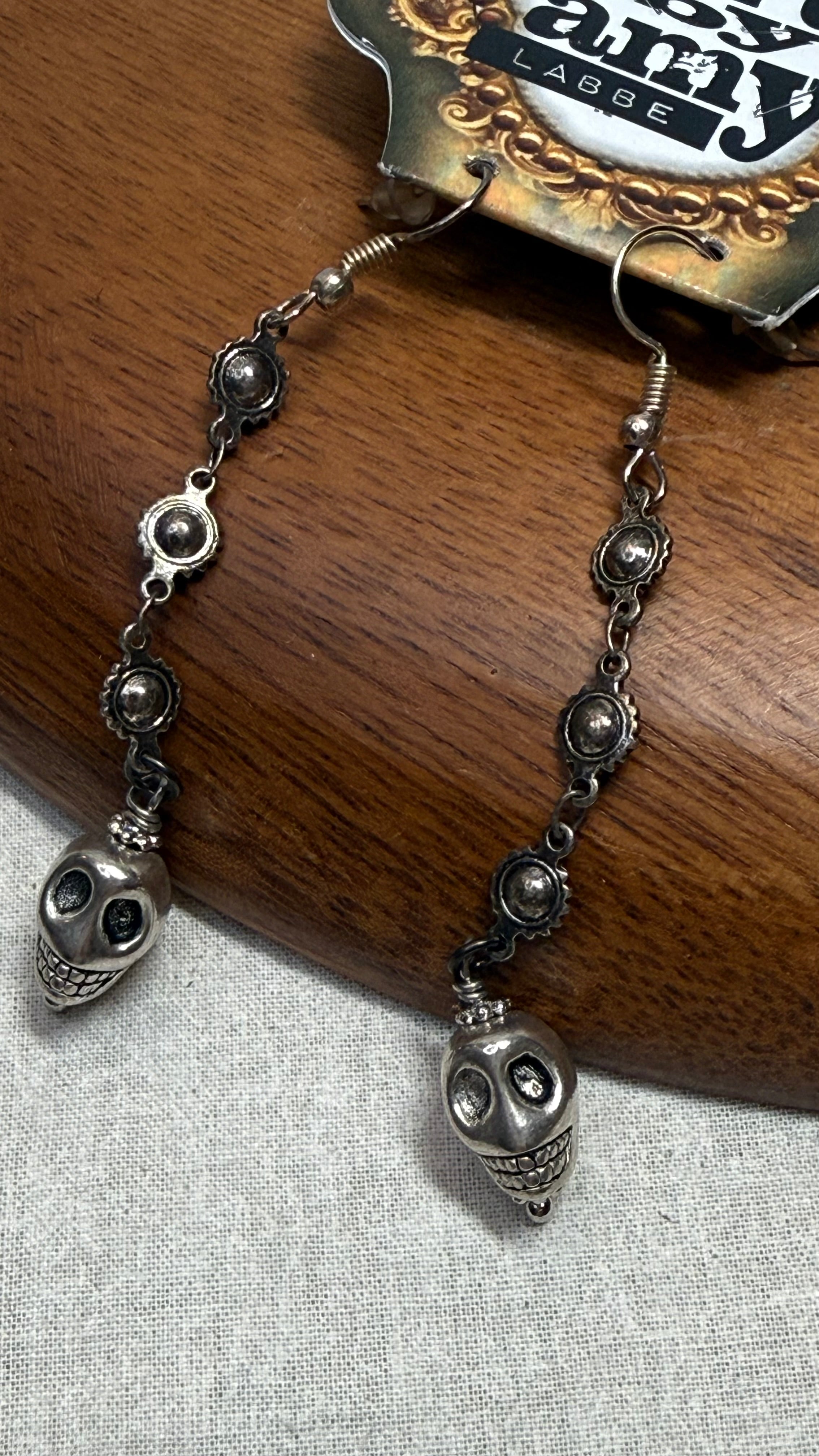 Silver Skully Earrings