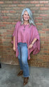 Linen One Pocket Cape Top - Vintage Vault Boutique