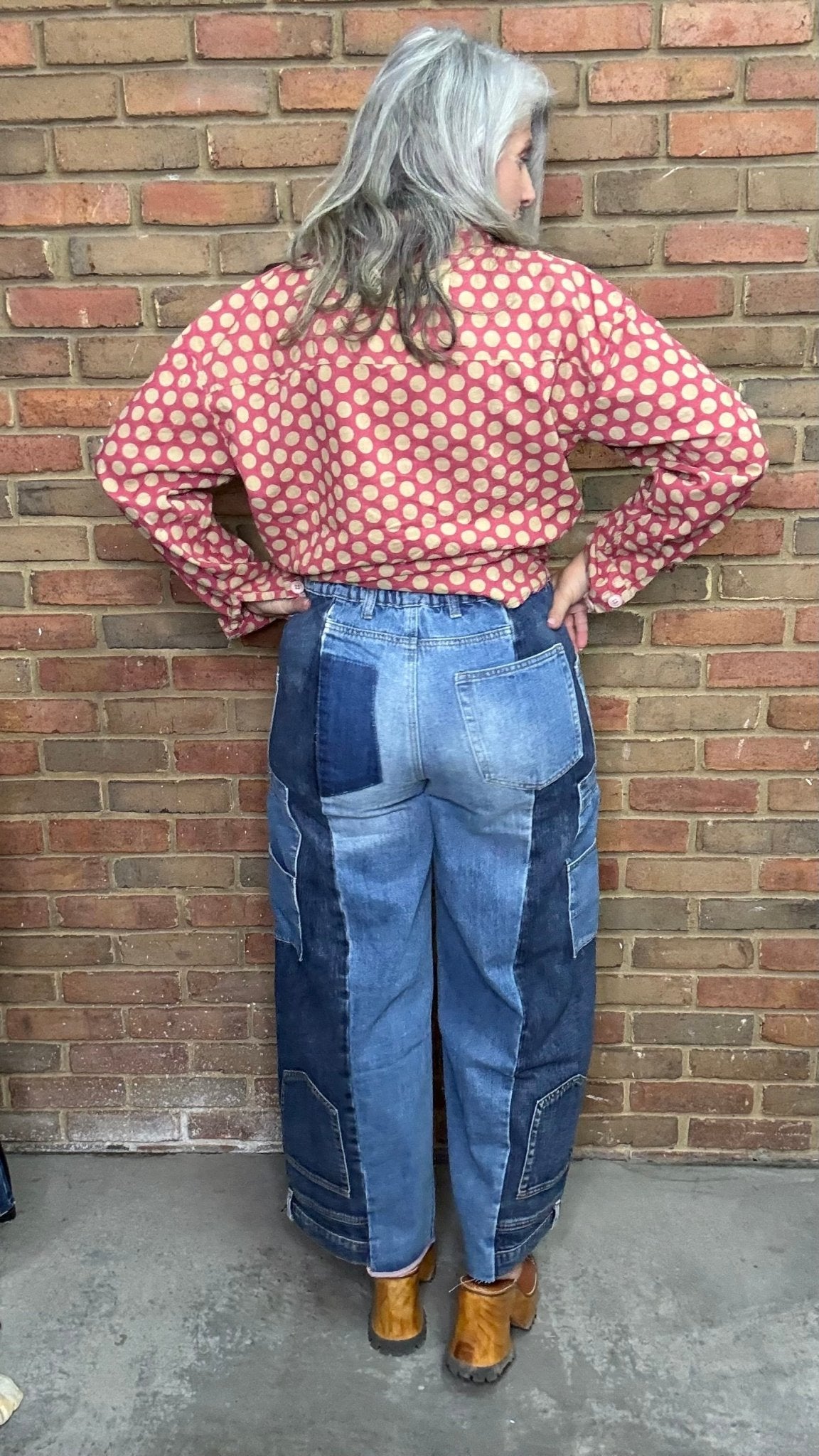 Upside Down Style Denim Pants - Vintage Vault Boutique