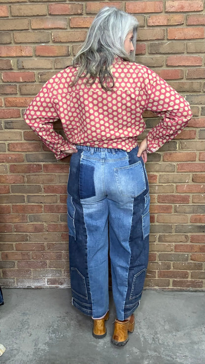 Upside Down Style Denim Pants