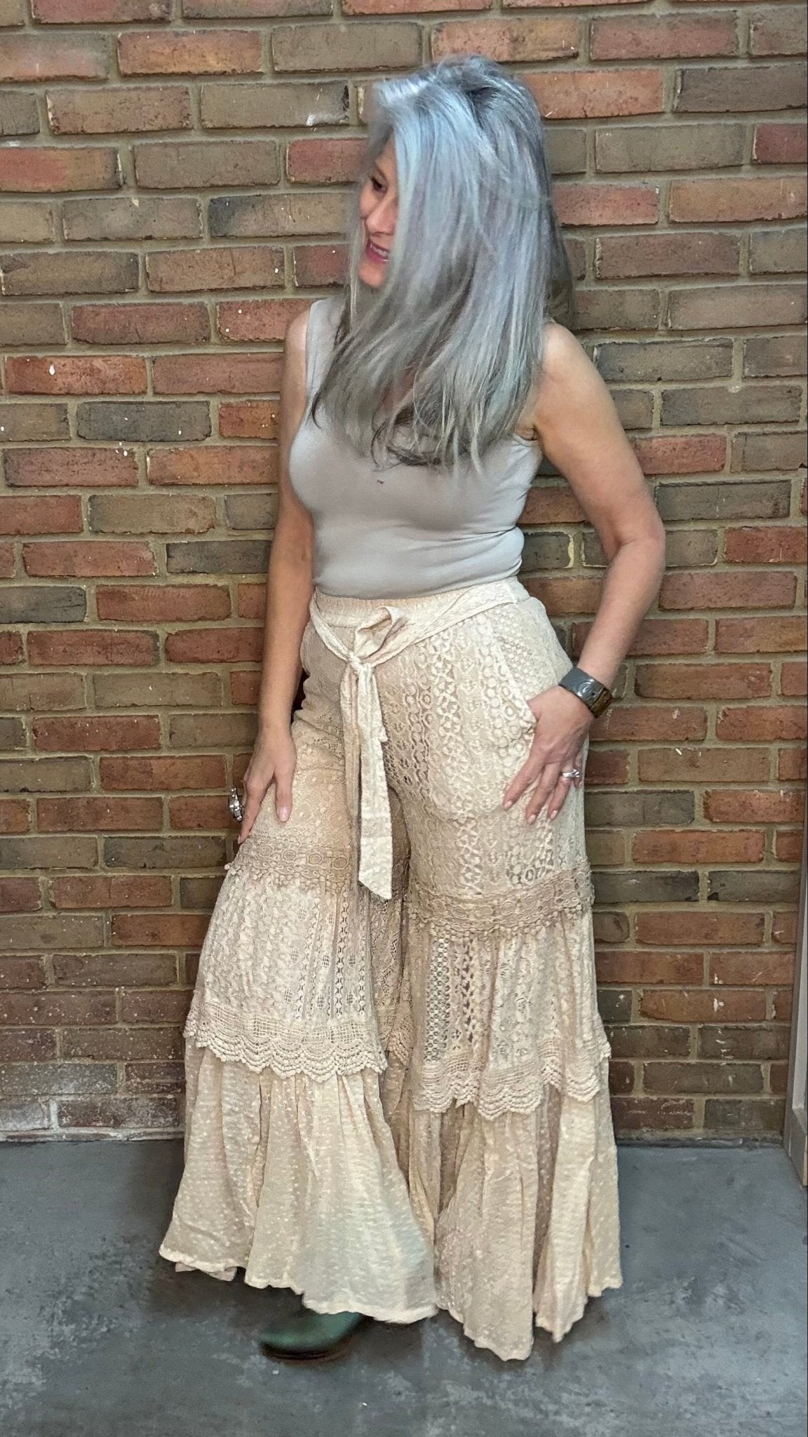 Boho Tiered Lace Pant - Vintage Vault Boutique