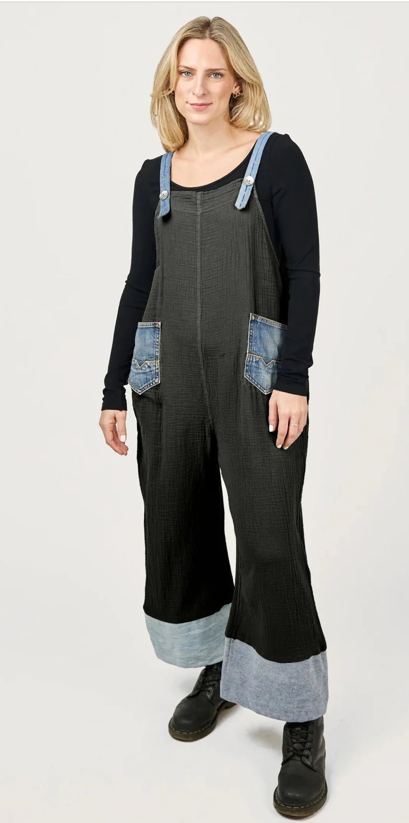 Lismore Overalls Charcoal - Vintage Vault Boutique