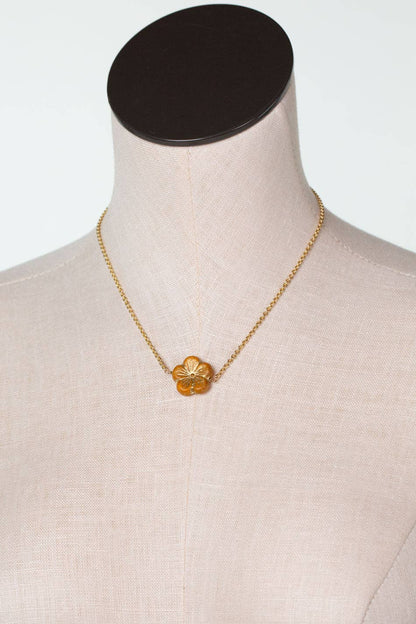 Azulejo Glass Flower Necklaces 008N - Vintage Vault Boutique