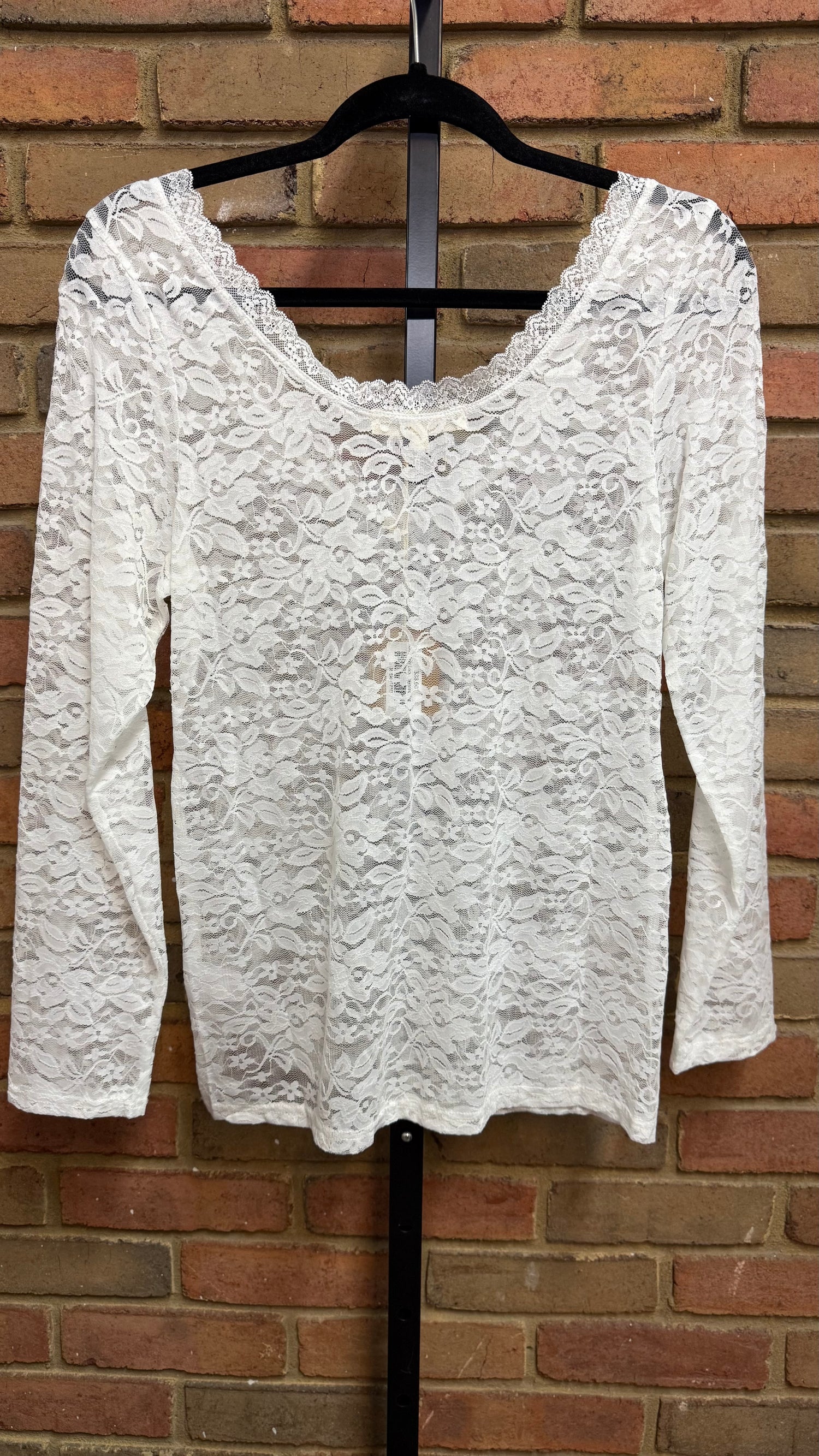 Off-White Lace Layering Top