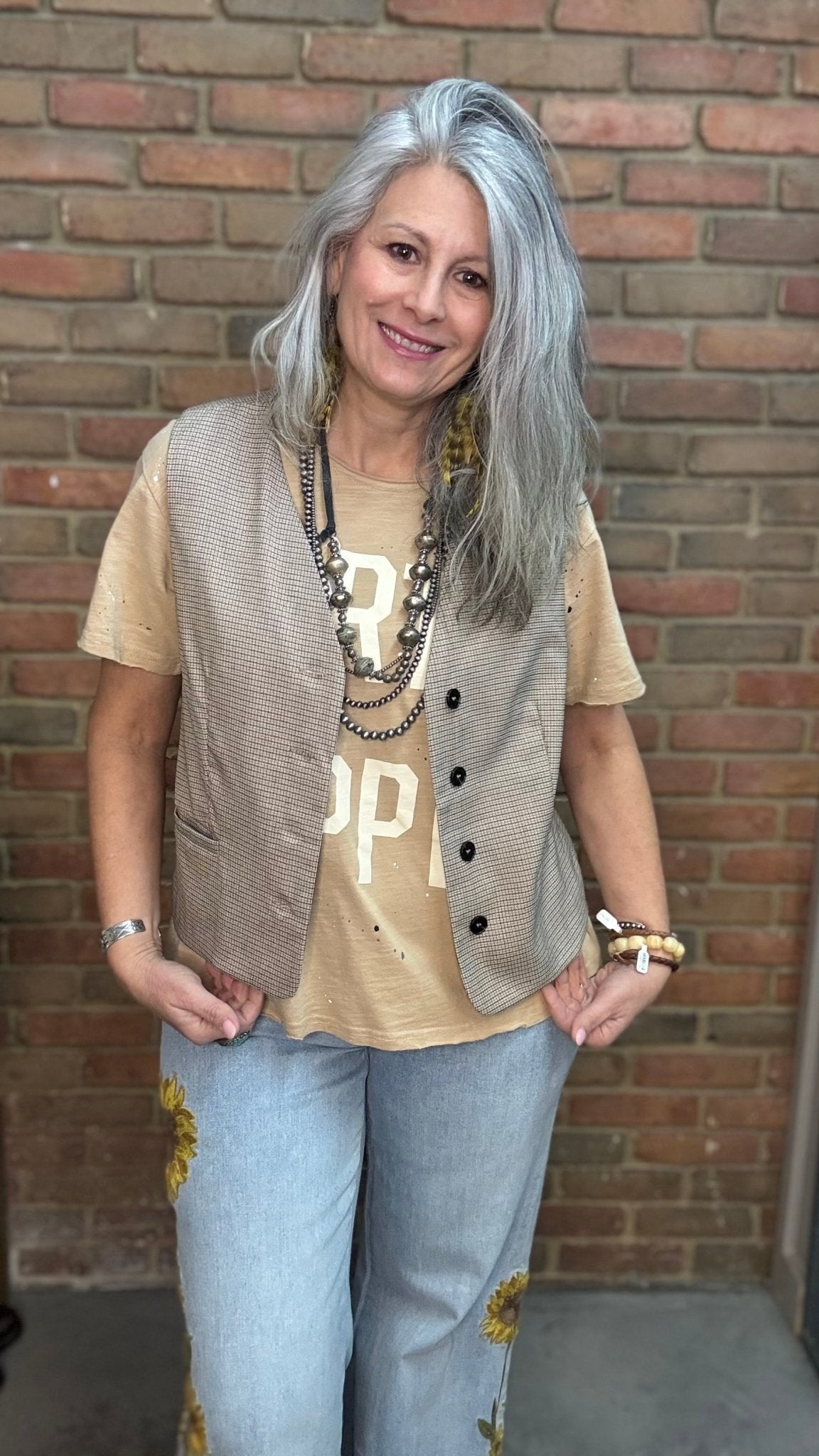 Plaid Button Down Vest - Vintage Vault Boutique