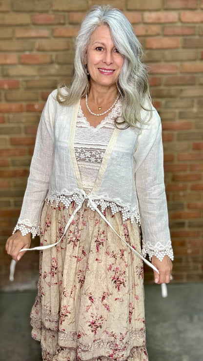 Cotton and Crochet Lace Topper - Vintage Vault Boutique