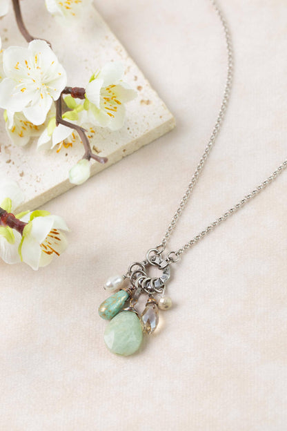 Mint Julep Crystal Cluster Necklace N048 - Vintage Vault Boutique