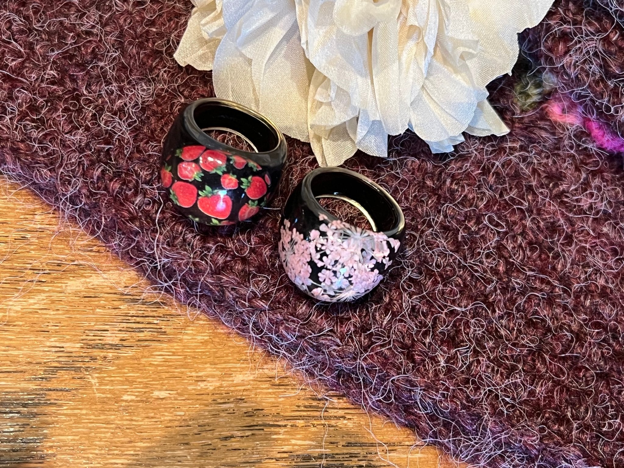 Acrylic Inside Printed Ring - Vintage Vault Boutique