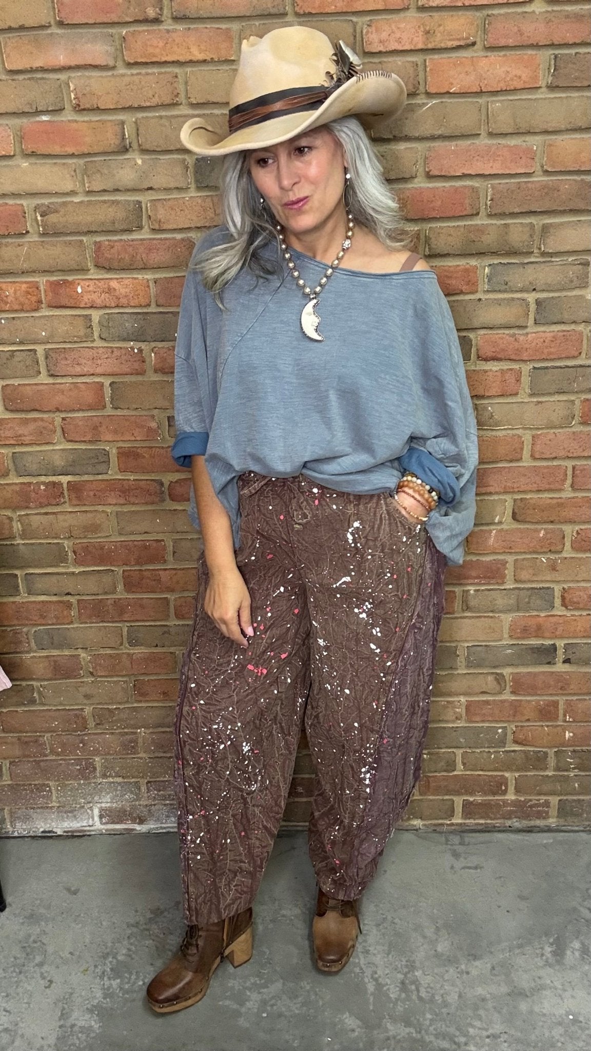 Taking Sides Pants - Sunset - Vintage Vault Boutique
