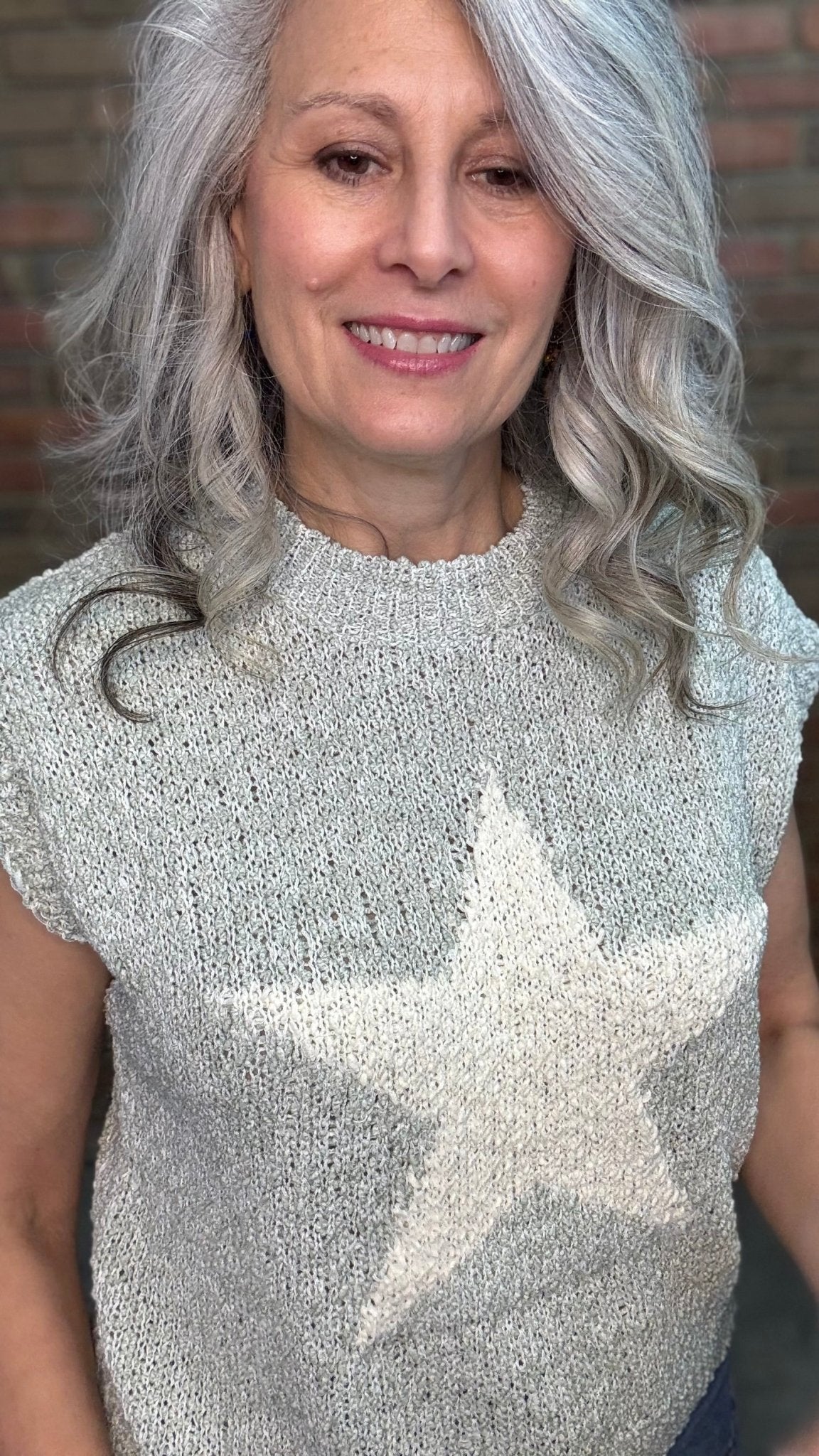 Sleeveless Star Sweater - Vintage Vault Boutique