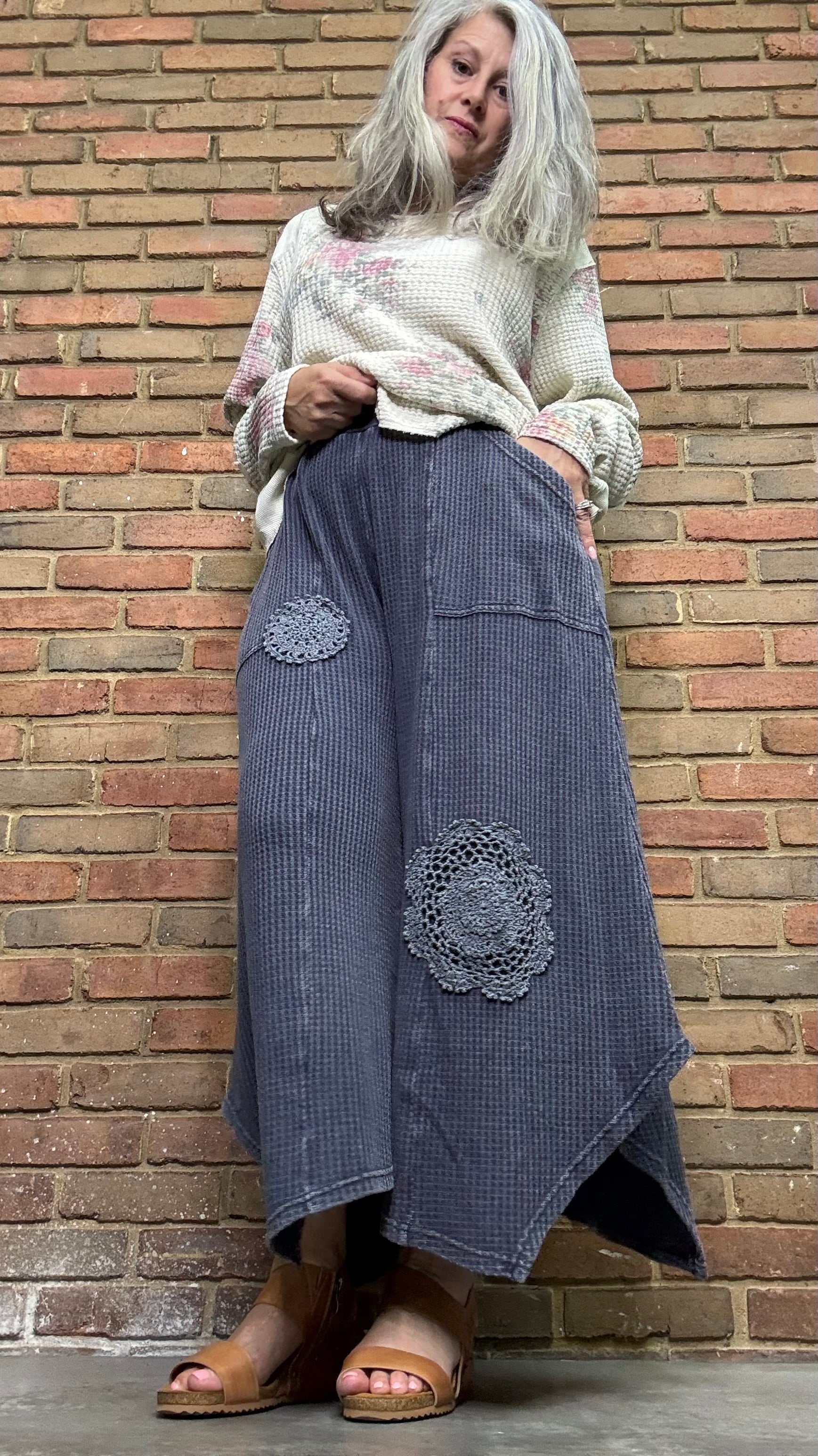 Midnight Blue Waffle Pant