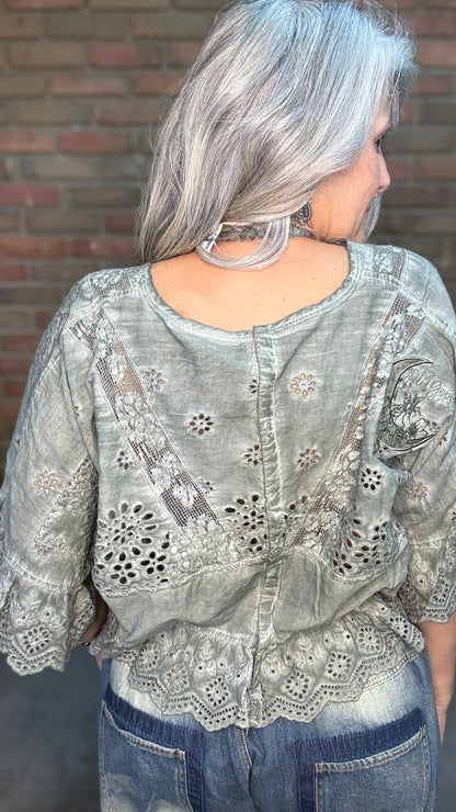 Softly Worn Top - Charcoal