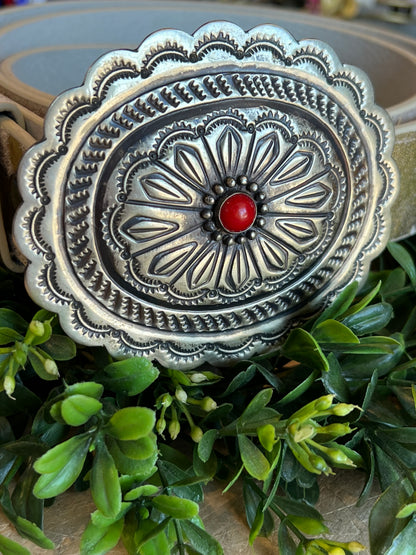Coral Concho Buckle