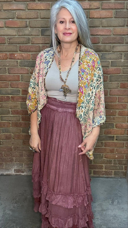 Patchwork Kaftan Poncho - Vintage Vault Boutique