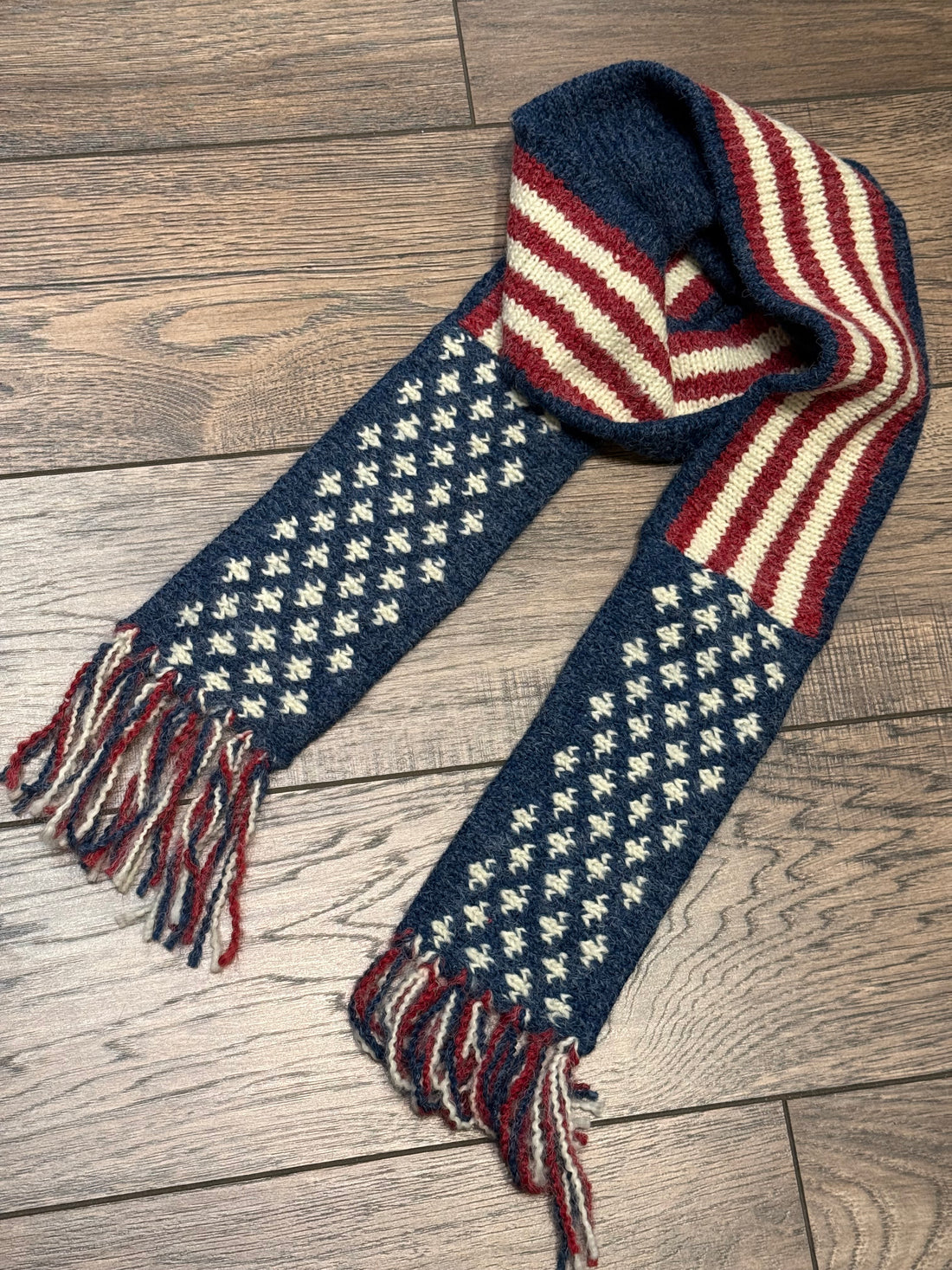 Slim Knitted Flag Scarf