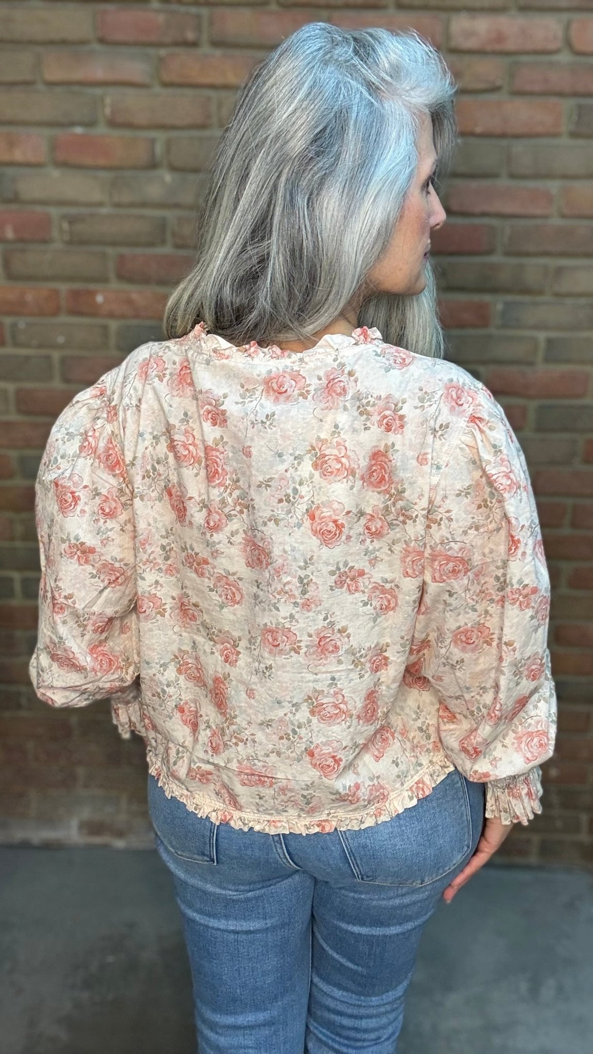 Flower Print Tie Front Top - Vintage Vault Boutique