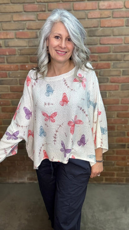 Half Sleeve Butterfly Sweater - Vintage Vault Boutique