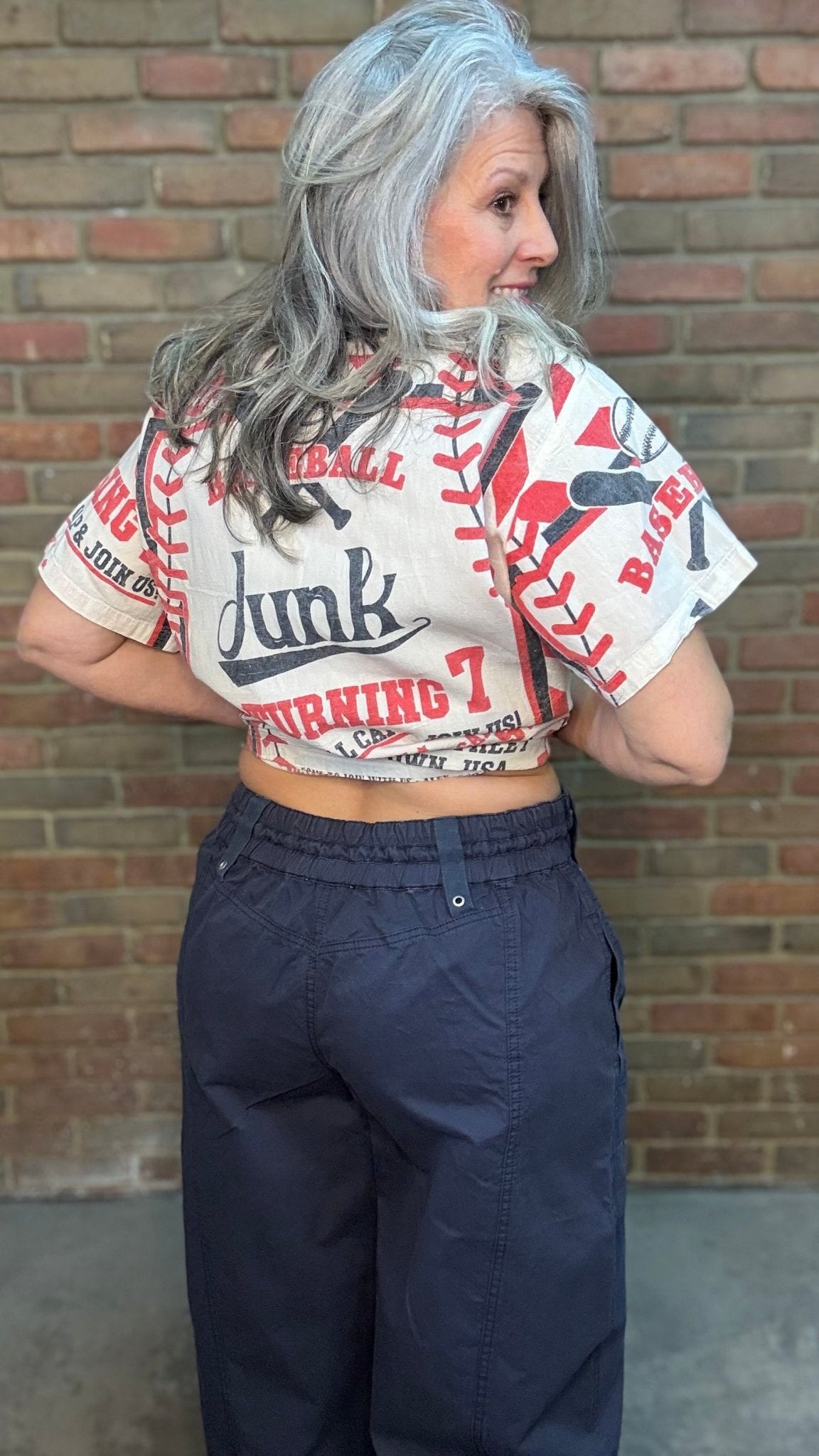 Navy Cargo Pull On Pant - Vintage Vault Boutique
