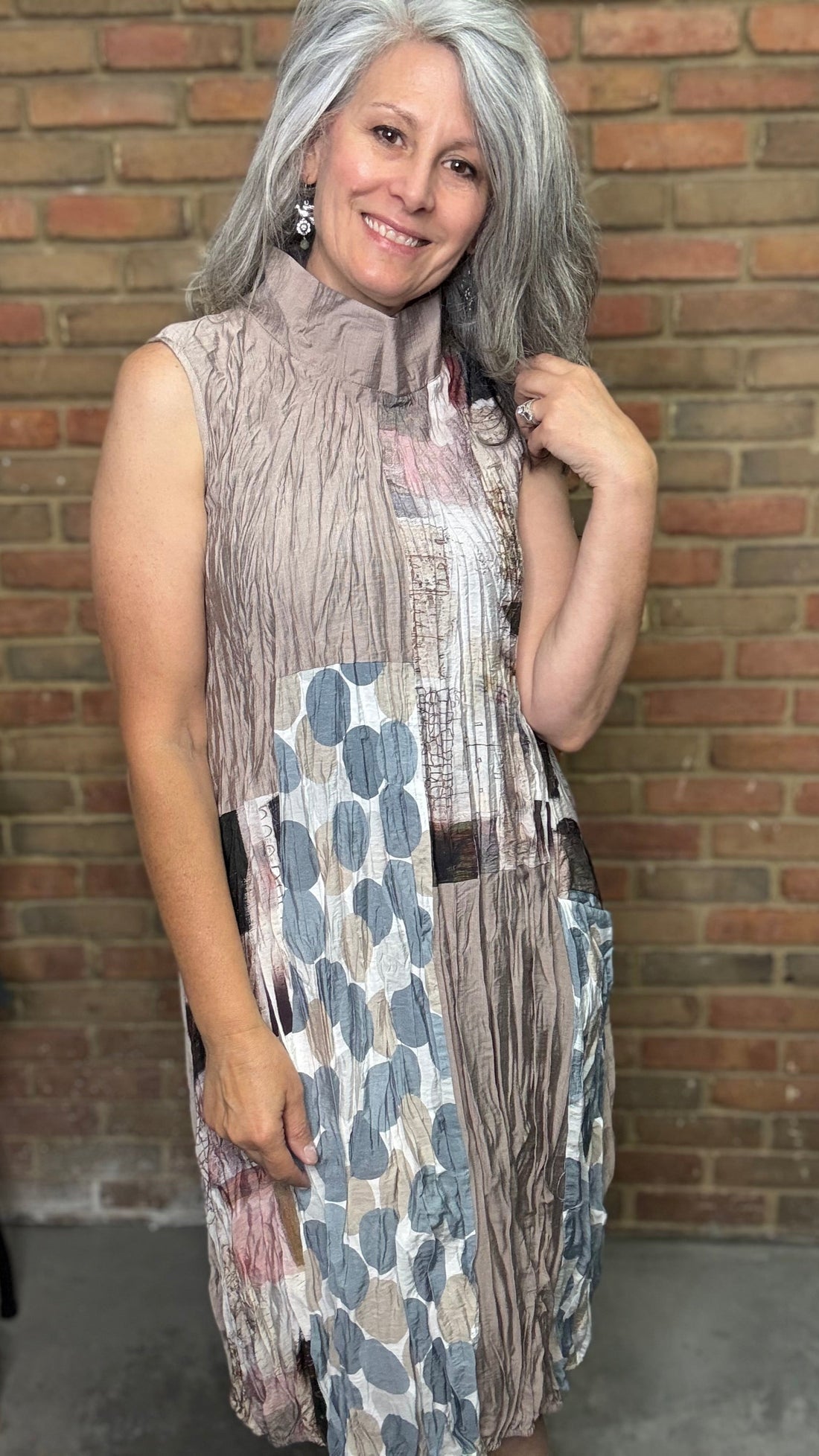 Crushed Printed Dress