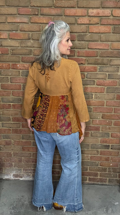 Rustic Bohemian Embroidered Top