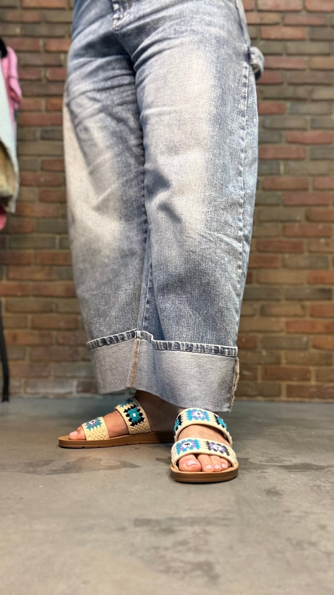 Toodles Light Blue Crochet Sandals - Vintage Vault Boutique