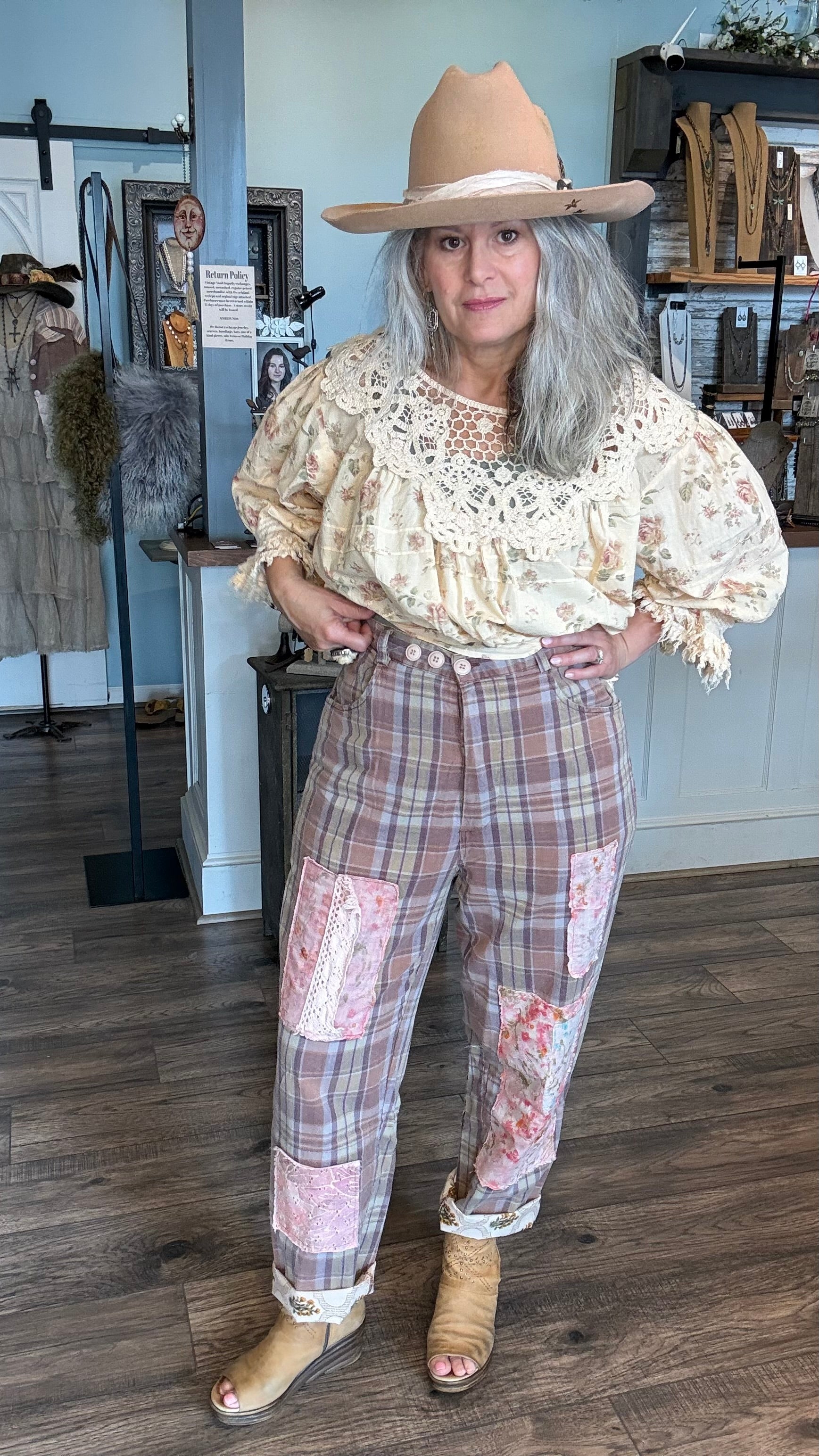 Traveling On Pants - Lavender Plaid