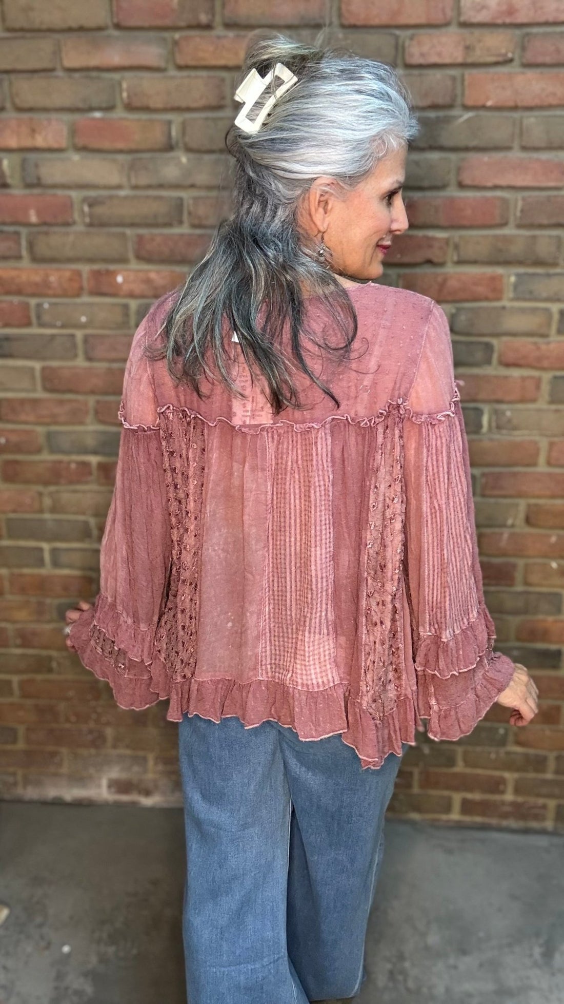 Dreamy V-Neck Ruffled Top - Vintage Vault Boutique