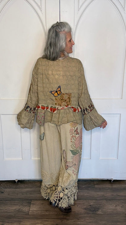 Honey Bloom Top - Moss - Vintage Vault Boutique