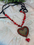 xOxO Heart on Red Bead Necklace - Vintage Vault Boutique