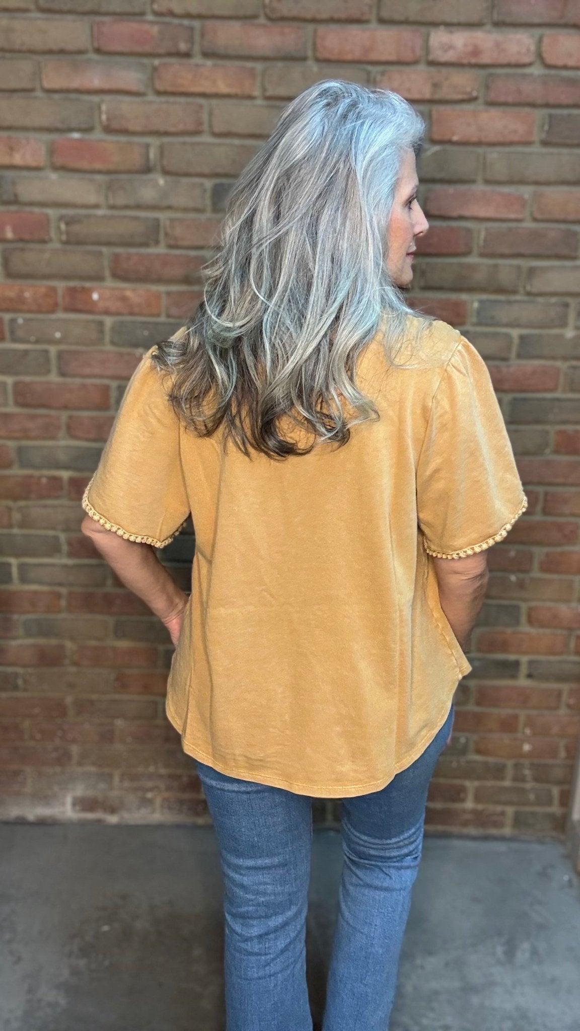Tulip Sleeve Knit Top - Vintage Vault Boutique