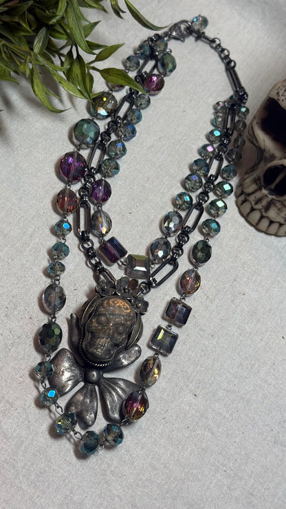 Skull in the Bling Neclace
