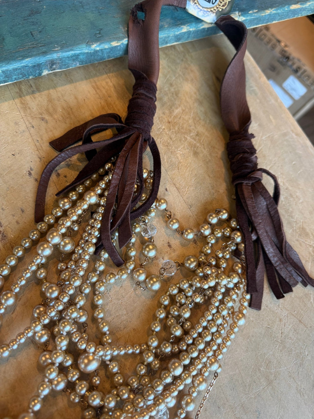 Dripping in Pearls - Champagne Necklace - Vintage Vault Boutique