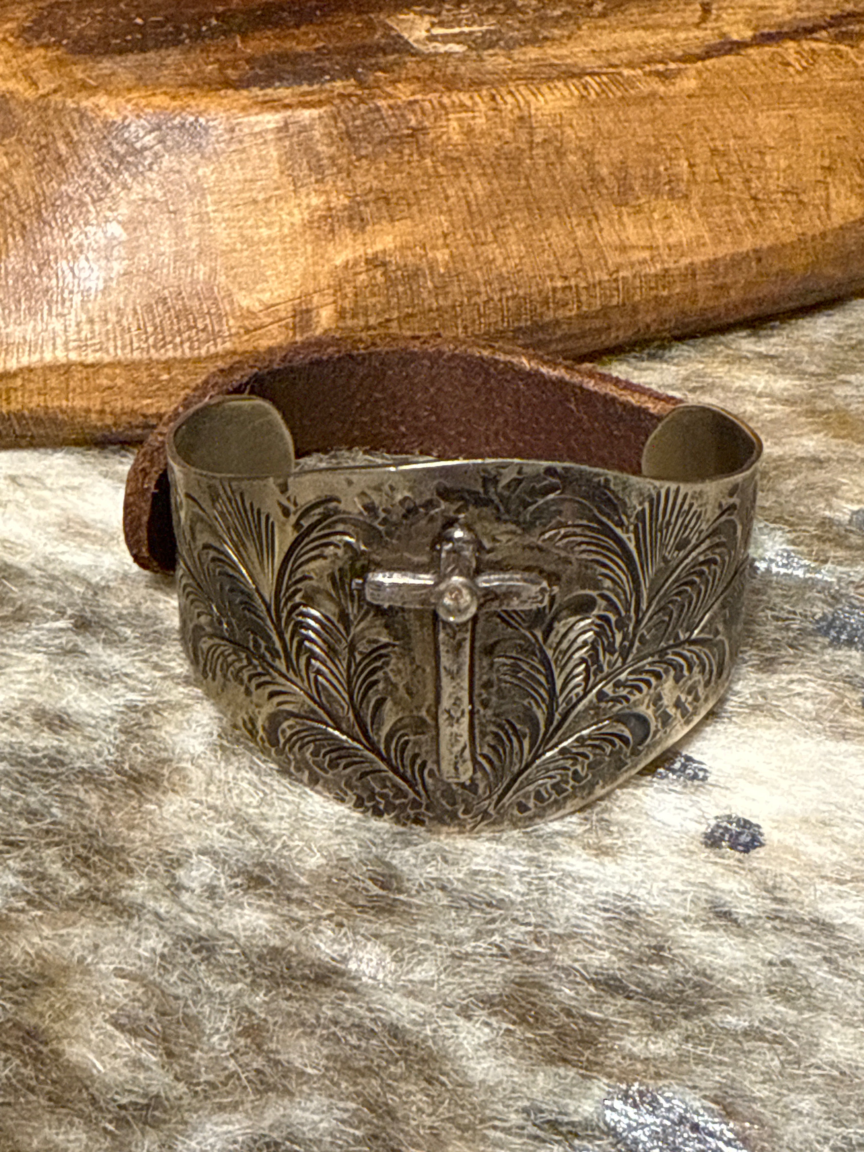 Leather Cross Cuff