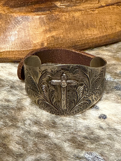 Leather Cross Cuff