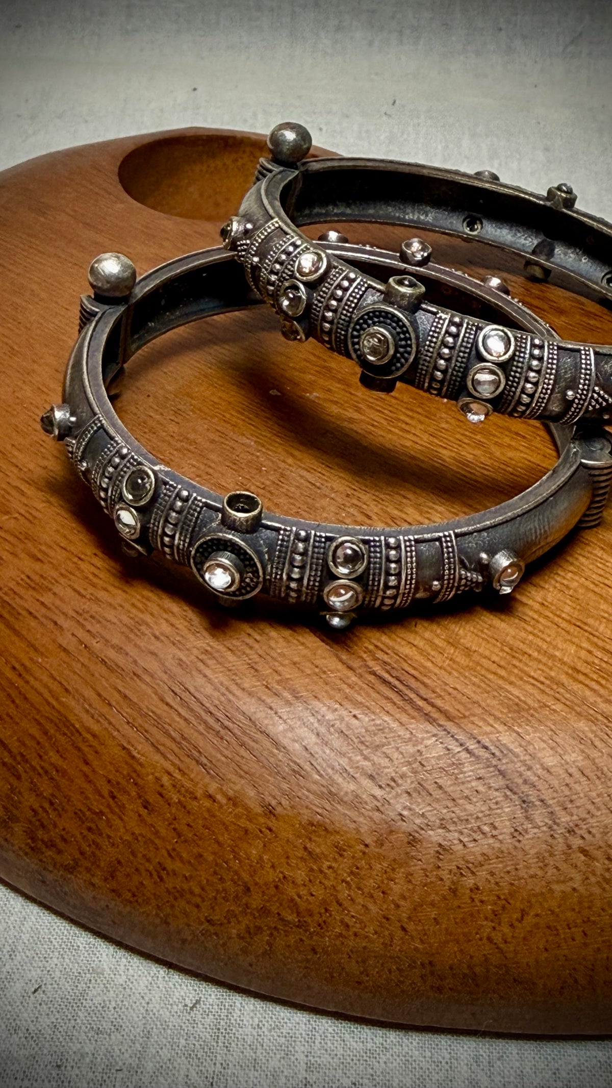 Hinged Exotic Silver Bracelet