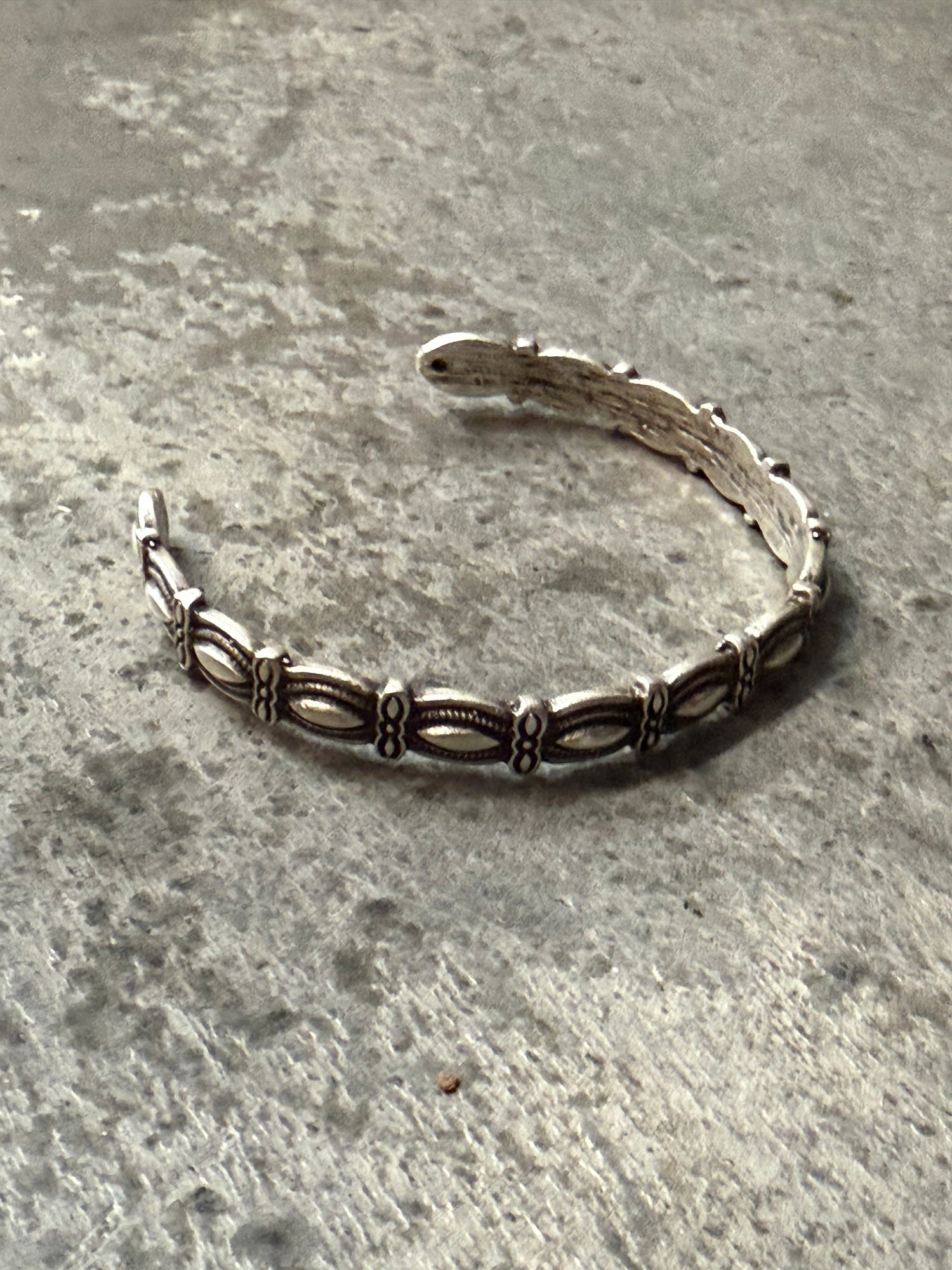 Turkish Silver Embossed Cuff Bracelet