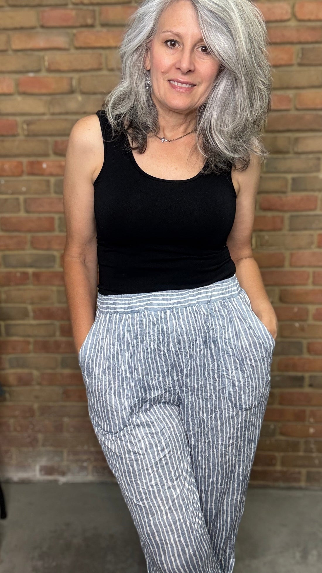 Crinkle Stripe Pant