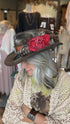 Red Rose Brown Cowboy Hat by A Rare Bird - Vintage Vault Boutique
