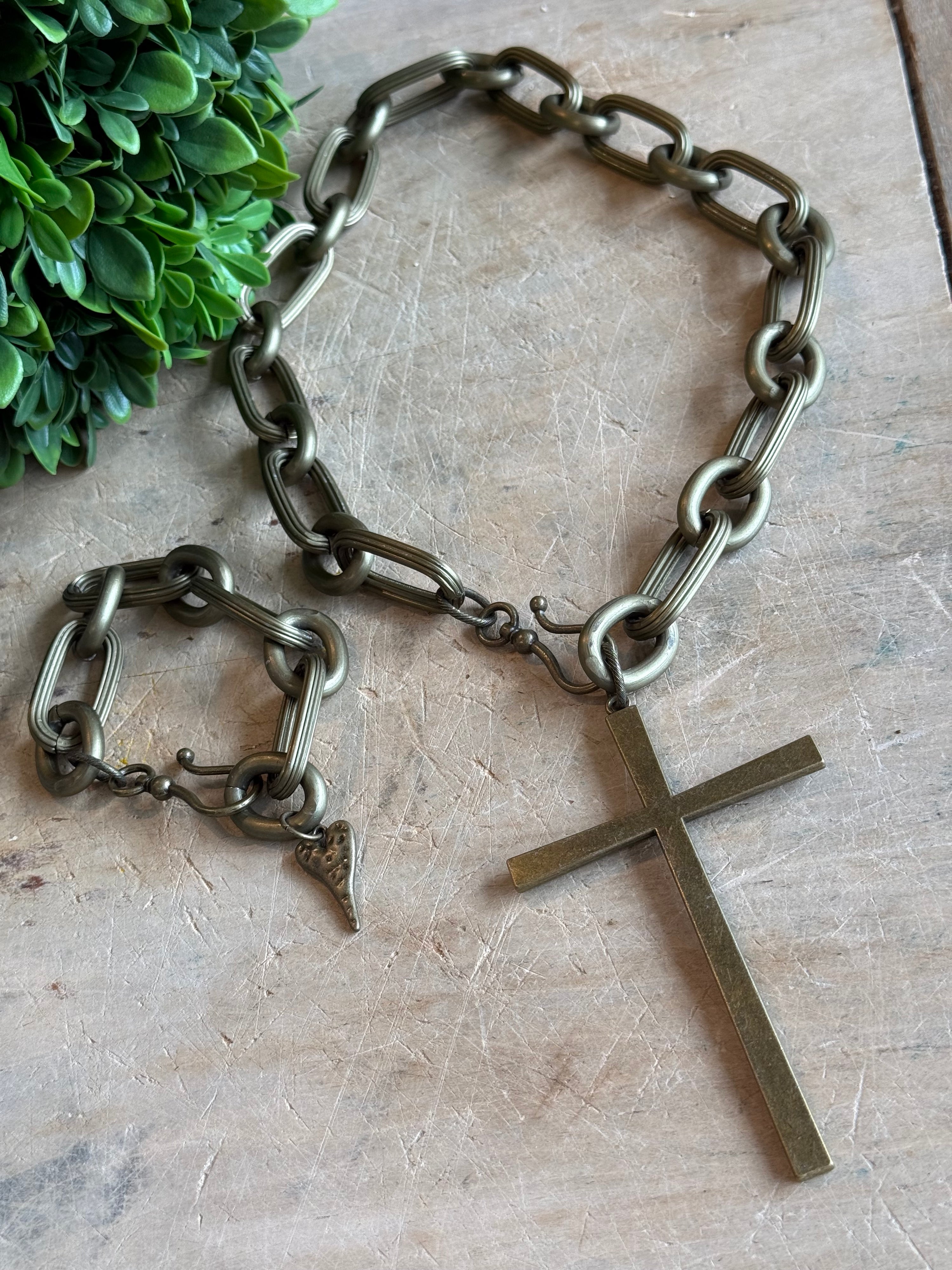 Large Cross on Large Chain Necklace