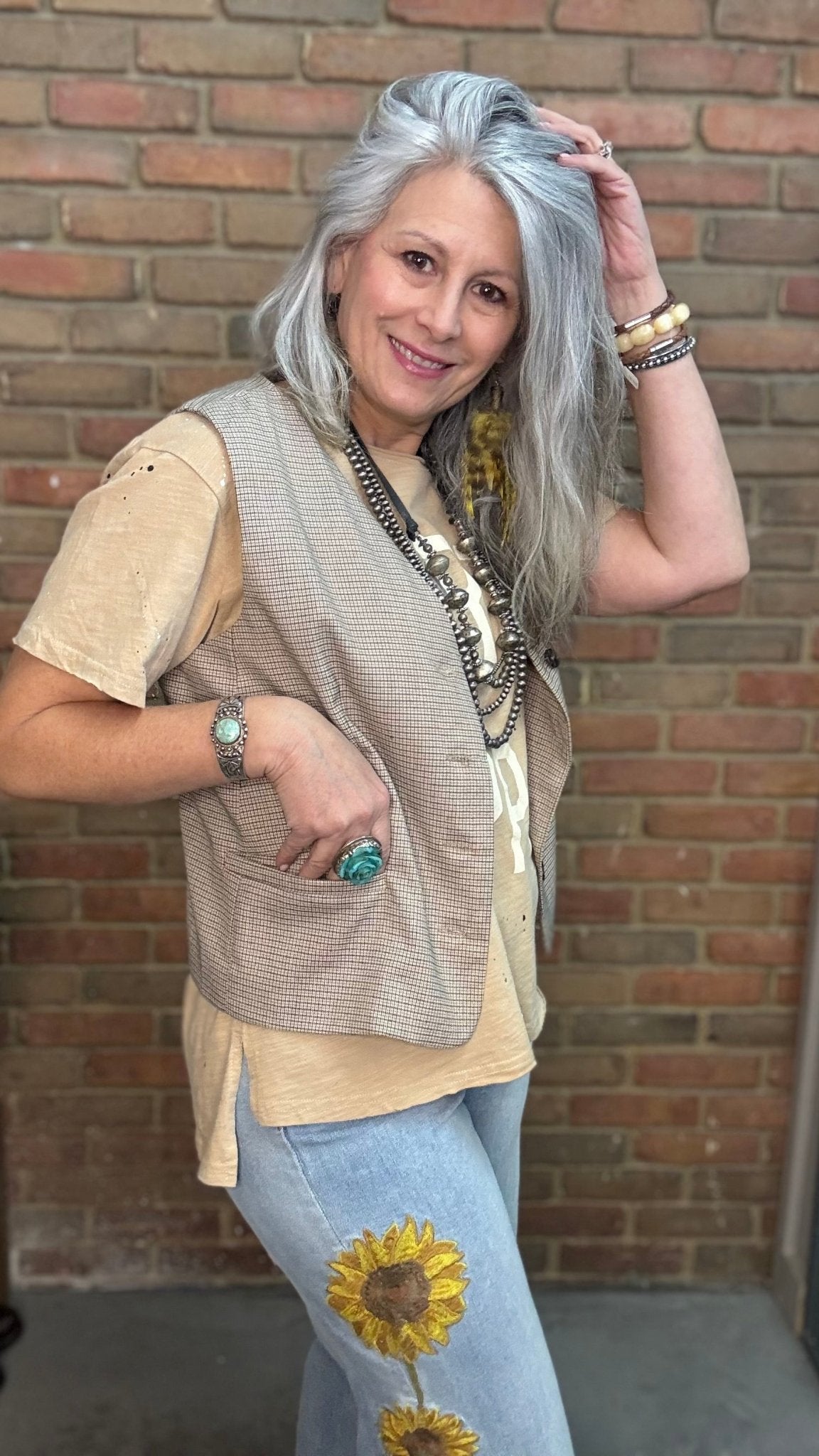 Plaid Button Down Vest - Vintage Vault Boutique