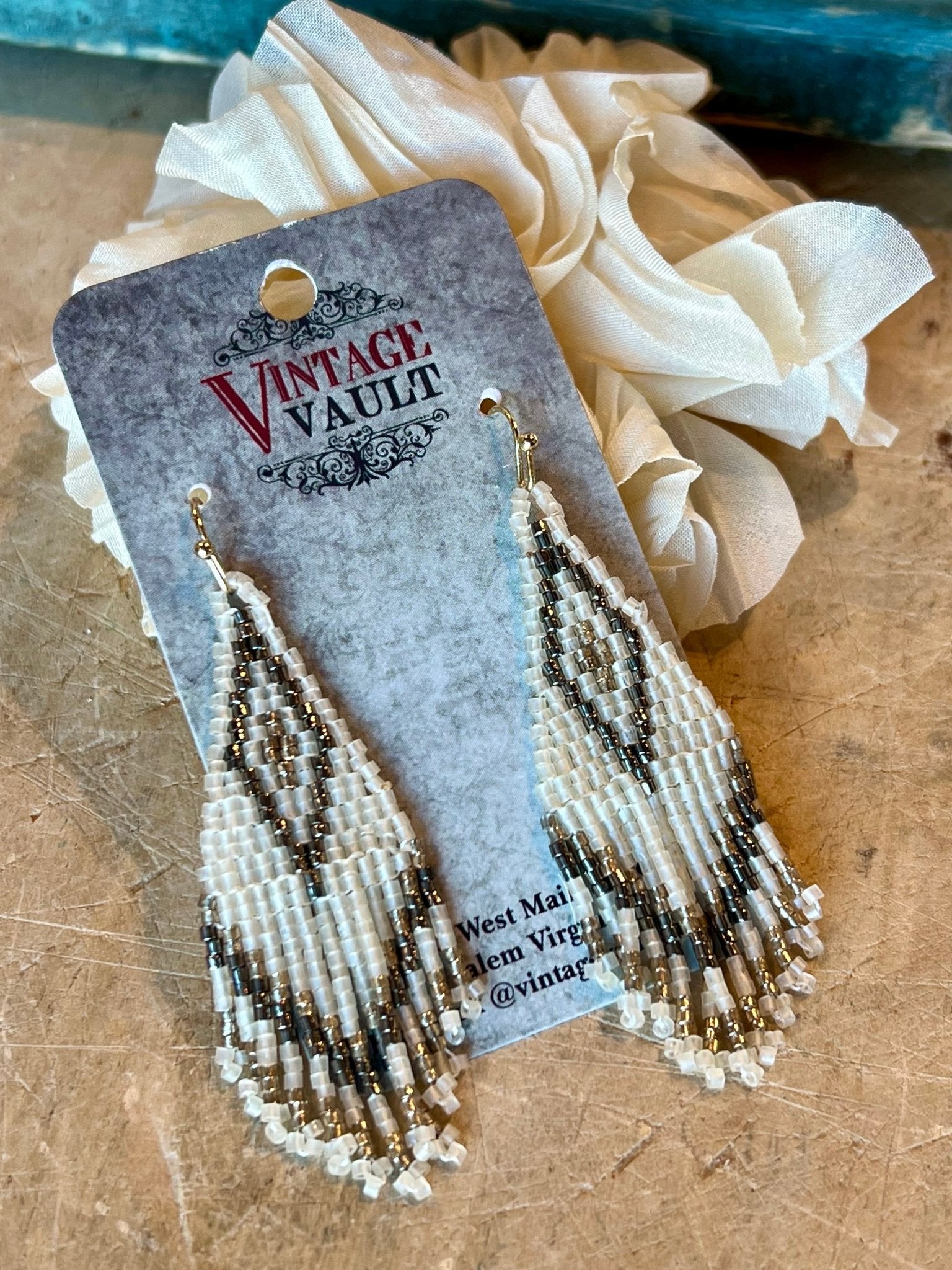 Seed Bead Fringe Earring - Vintage Vault Boutique