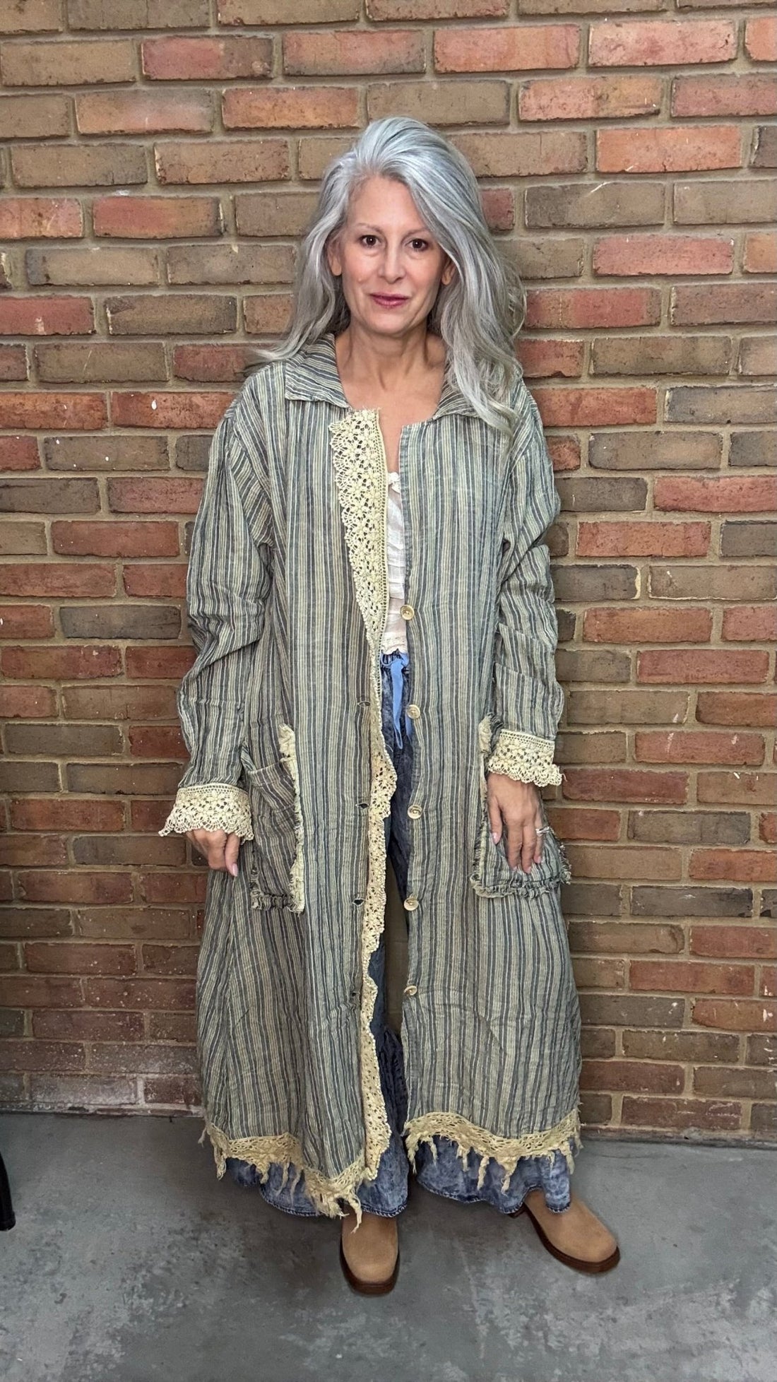Lined Up Duster - Vintage Vault Boutique