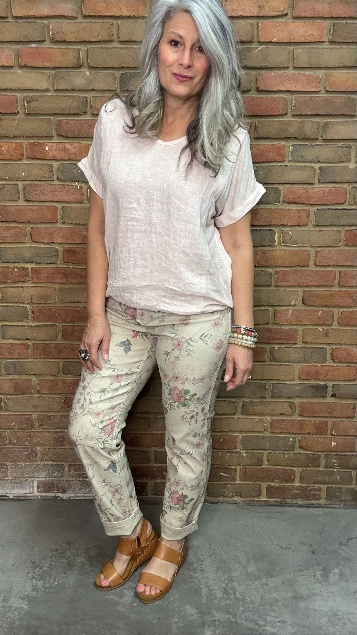 Blush V - Neck Top - Vintage Vault Boutique