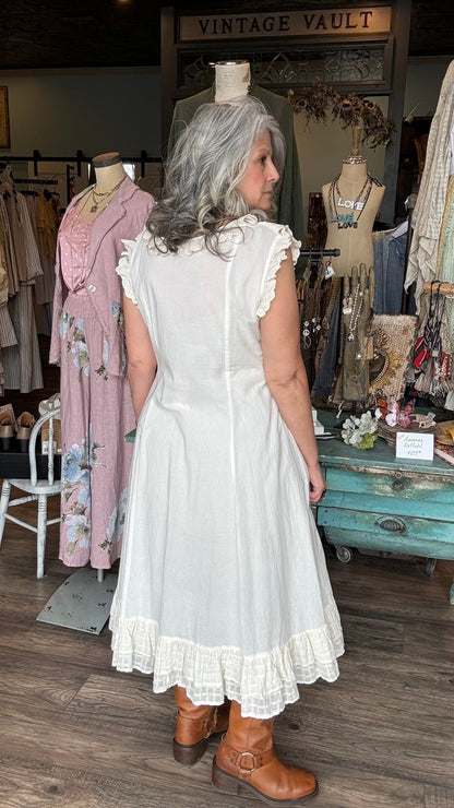 ANCOLIE - ECRU DRESS - Vintage Vault Boutique