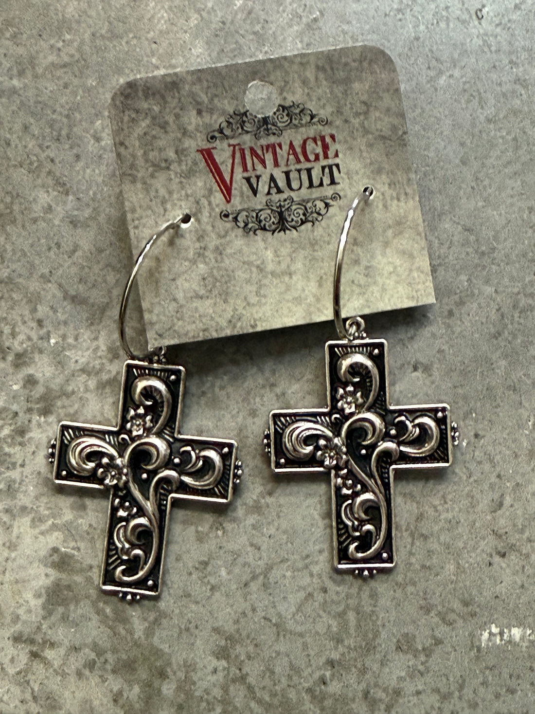 Cross Hoop Dangle Earring