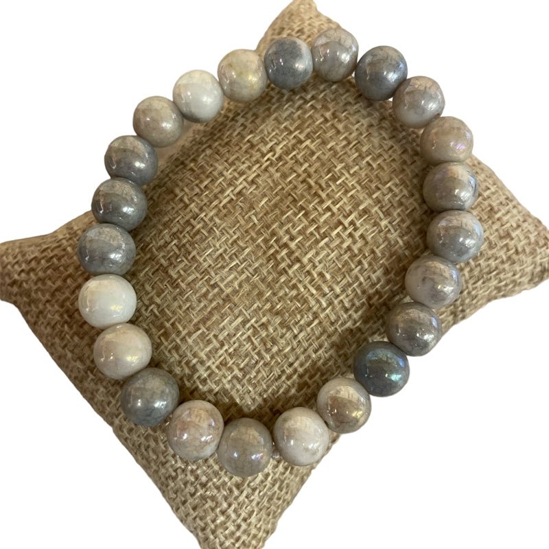 8mm Semi - Precious Stone Stretch Bracelet - Vintage Vault Boutique