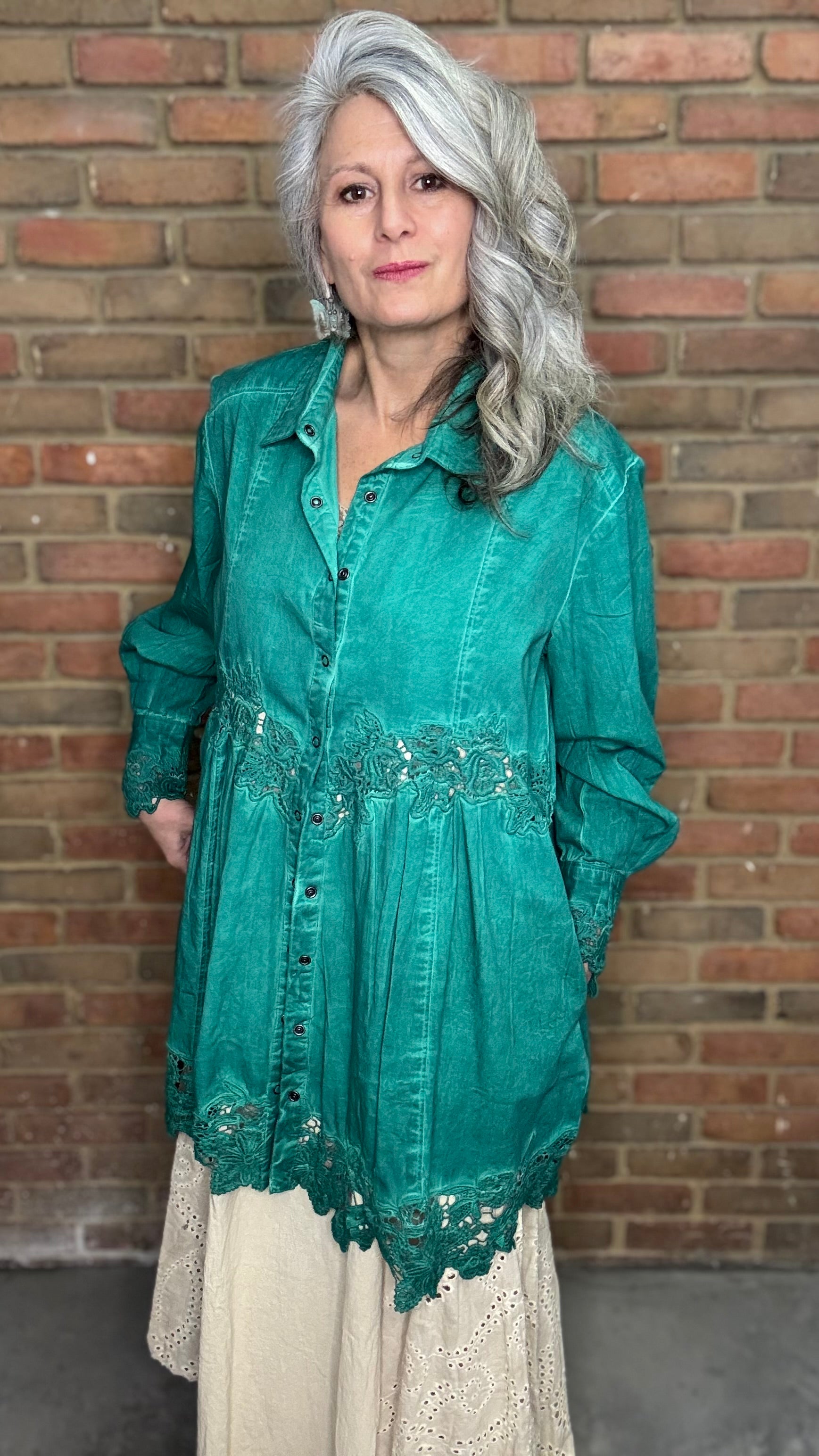 Emerald Vintage Lace Jacket