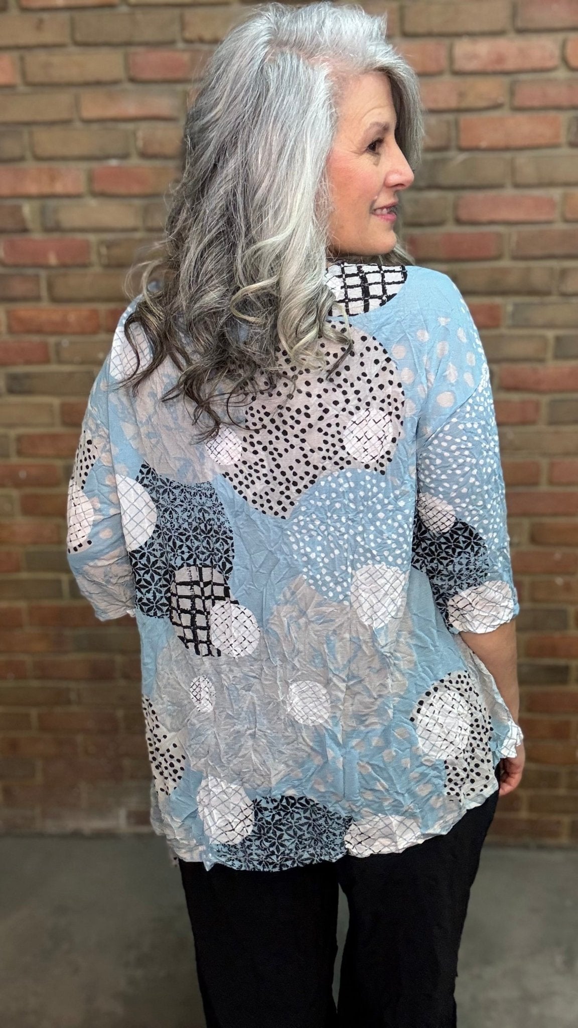 Laurie Top - Sky - Vintage Vault Boutique